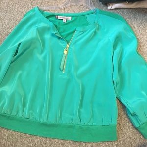 Half zip up silk quarter sleeve